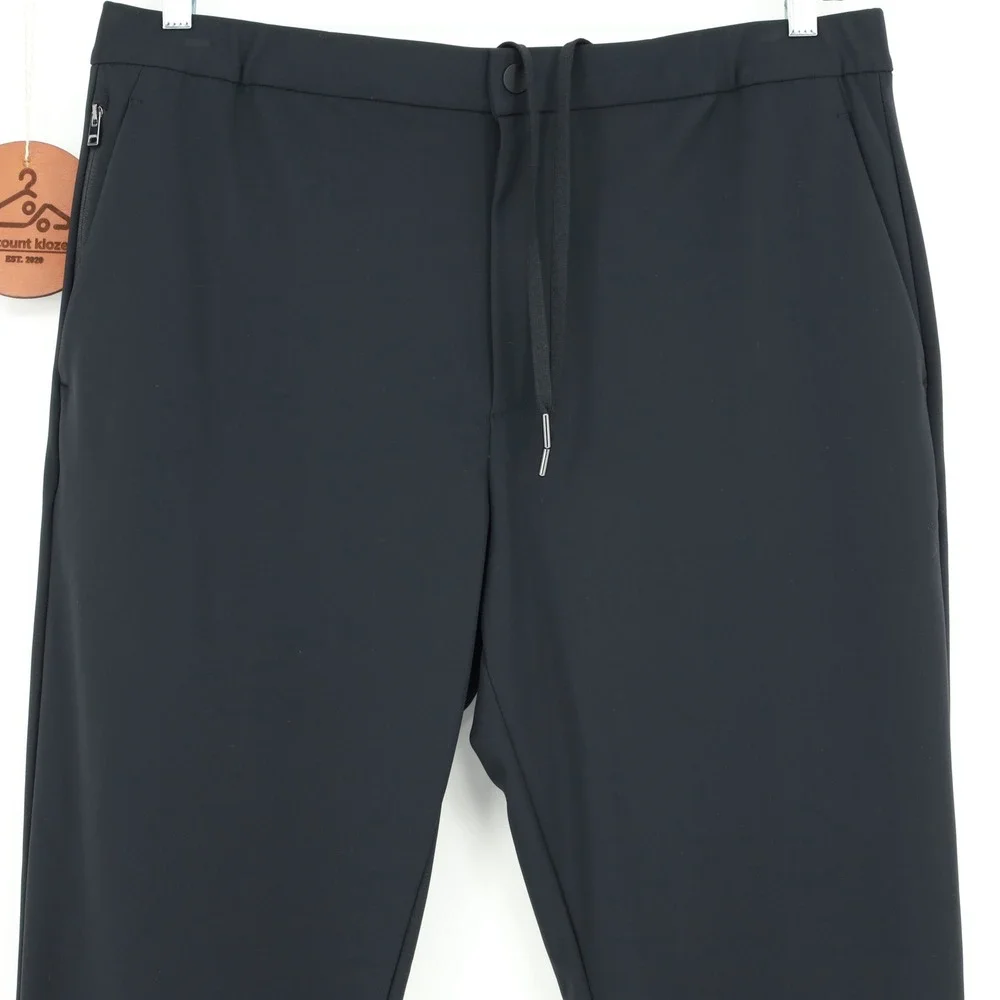 Theory Terrance EZP Precision Ponte Pants Black Mens XL L0797204 Drawstring $245